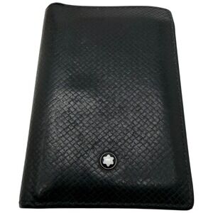 Montblanc Black Textured Leather Bifold Card Holder Wallet Made in Italy